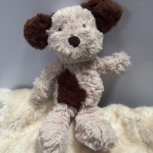 Jellycat Squiggle 8” Plush Tan Puppy Dog With Brown Ears